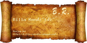 Billa Renátó névjegykártya